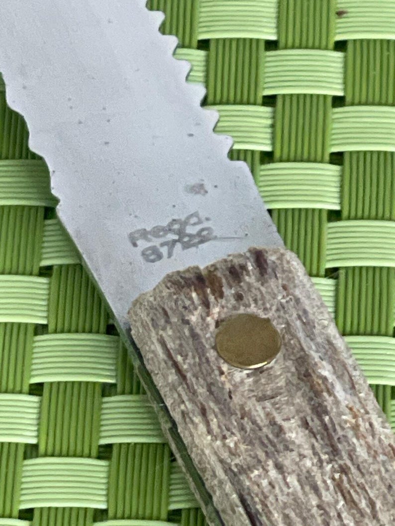 Vintage Durex Stainless Solingen Germany Serrated Bread Knife Wood Handle 7 5/8" image 7
