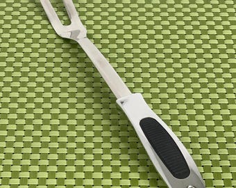 Inox Edelstahl Rostfrei Stainless 18/8 Carving Fork Rubber Grip Utensil 13 1/4"