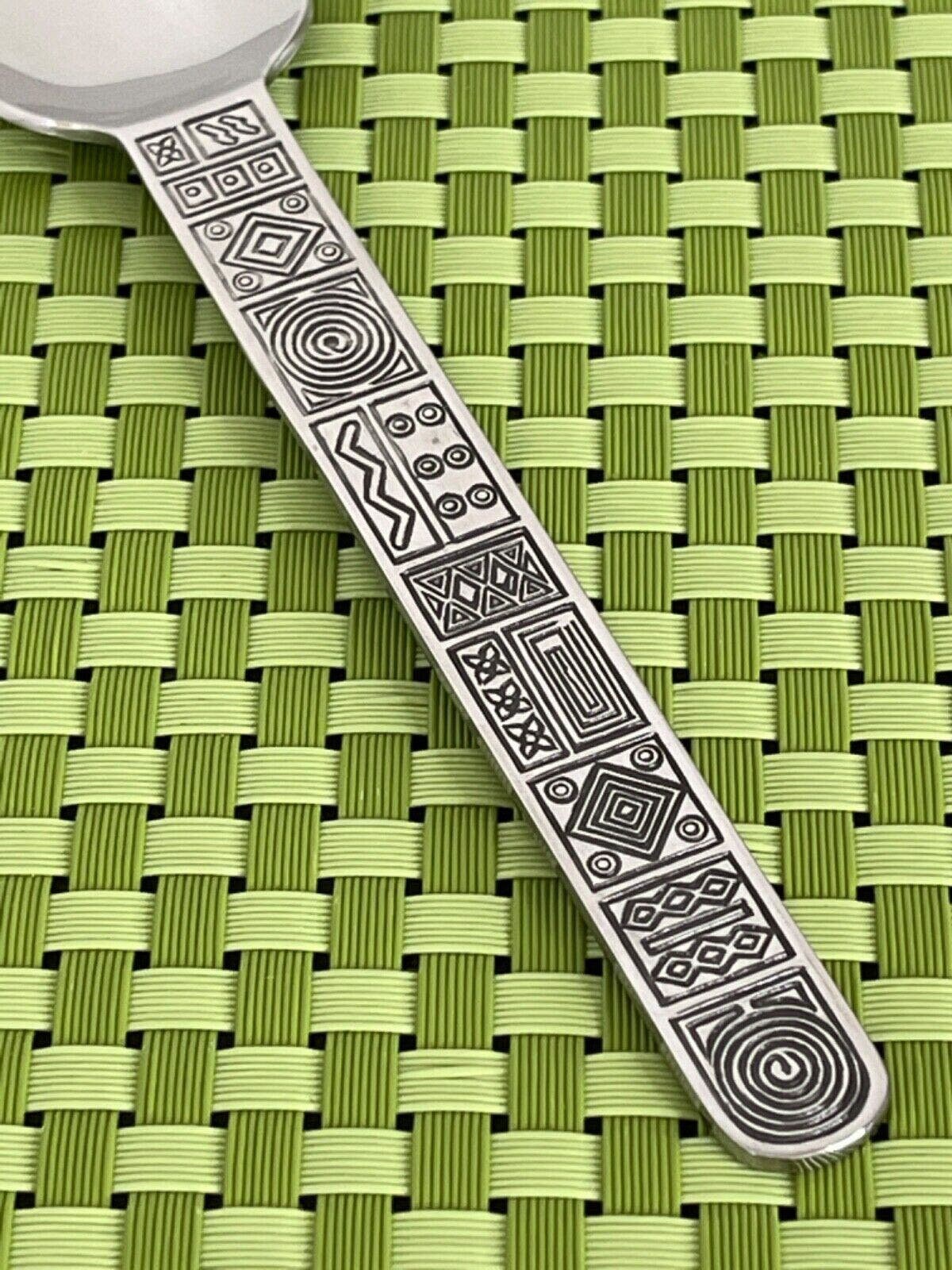 Cambridge AZTEC Stainless Teaspoon Glossy Geometric Flatware B106VG - Etsy
