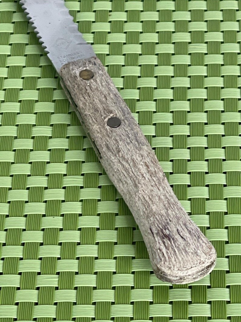 Vintage Durex Stainless Solingen Germany Serrated Bread Knife Wood Handle 7 5/8" image 4