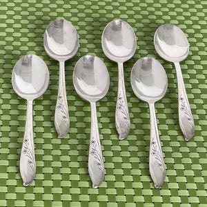 6 cuillères à café de couverts plaqué argent Rogers Bros SPRINGTIME International 1847