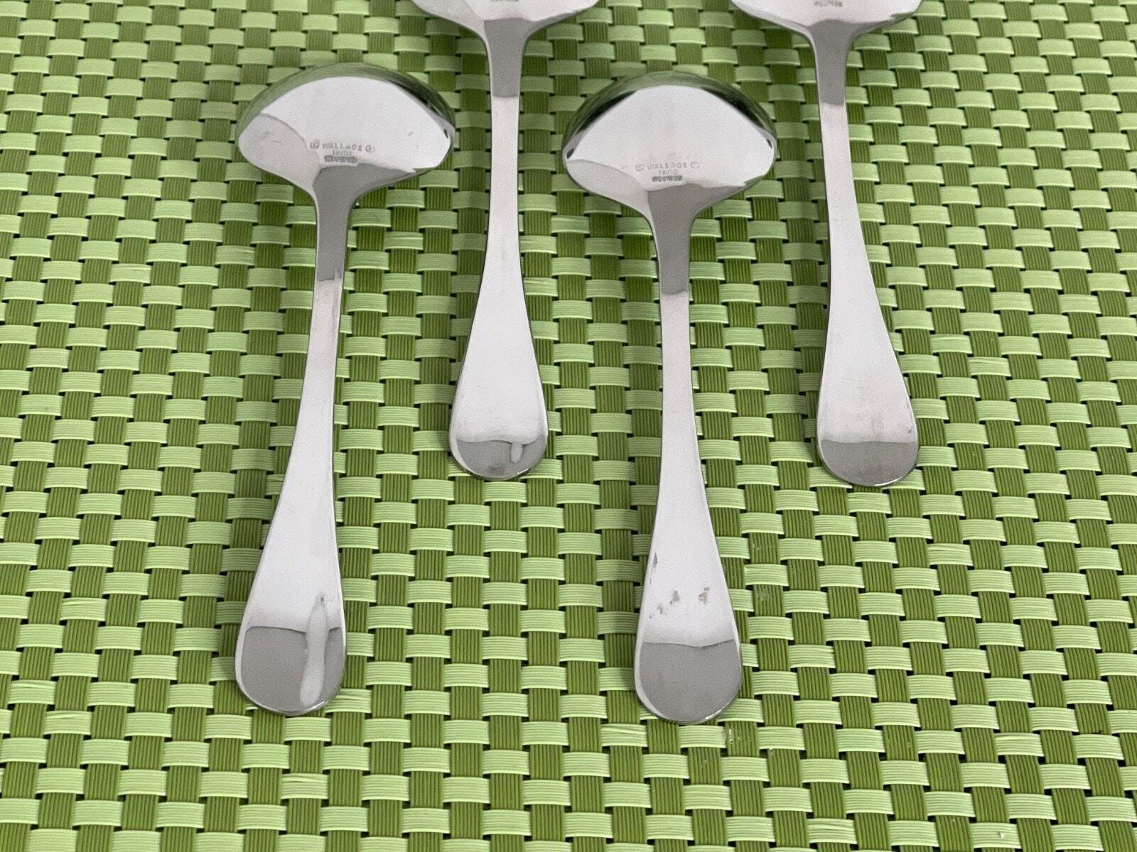 4 Cucharas Soperas Wallace Hartford 18/10 Brillante | Acero Inoxidable Fabricado En Indonesia (usadas)