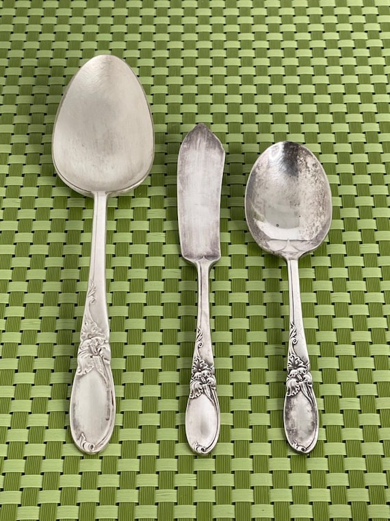 Oneida Community WHITE ORCHID Silverplate 3pc Serving Set 1953