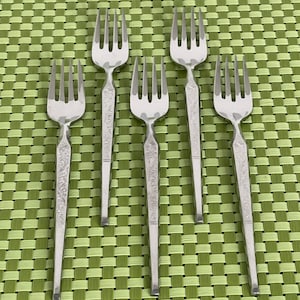 Stanley Roberts WINTHROP Stainless 5 Salad Forks W.M. Dalton Japan Flatware