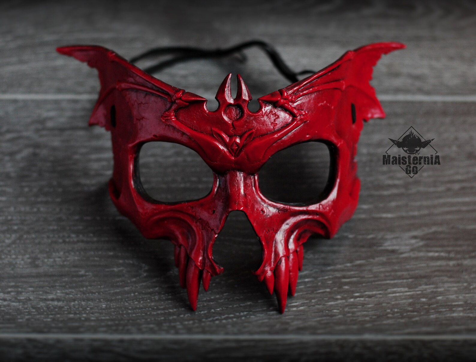 Gothic vampire skull mask red Etsy