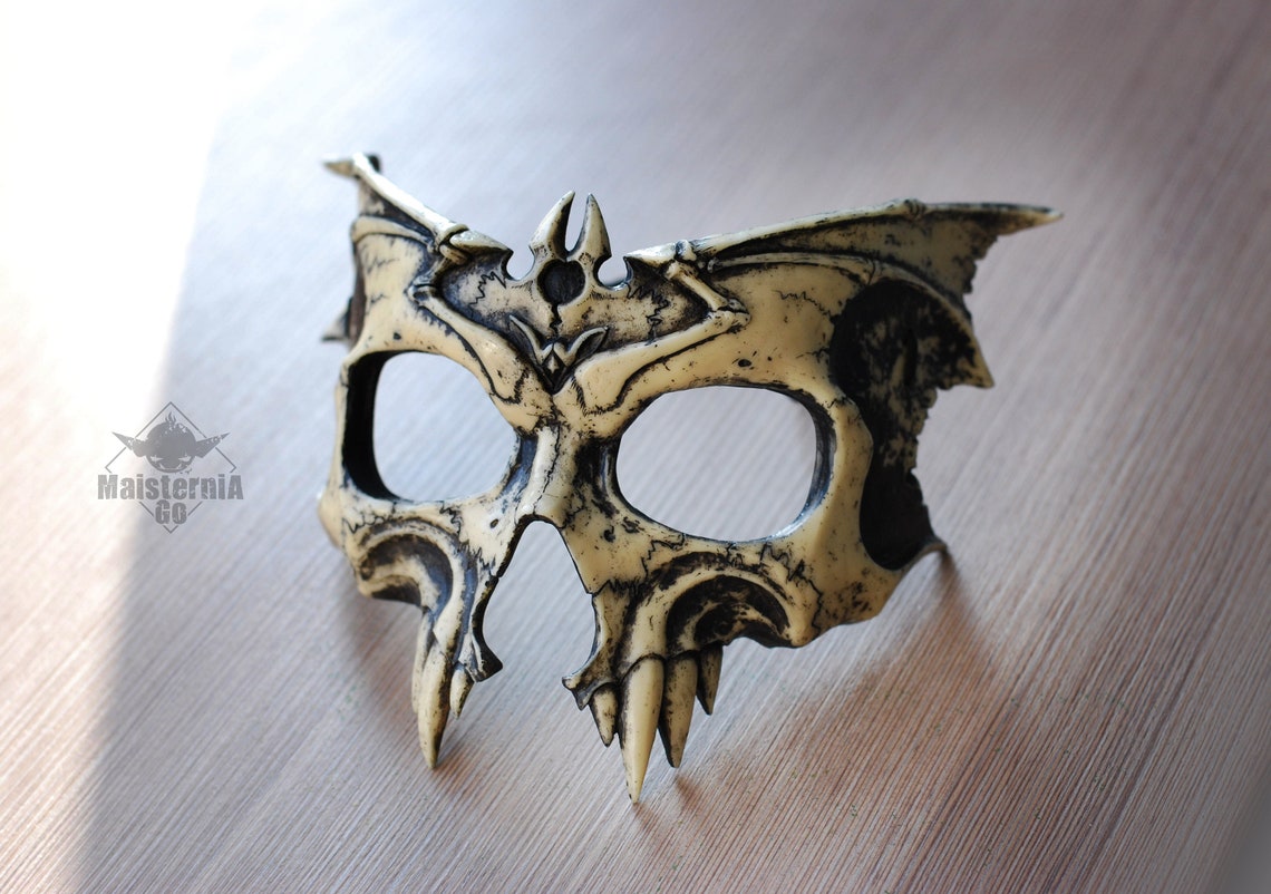Gothic vampire skull mask ivory Etsy