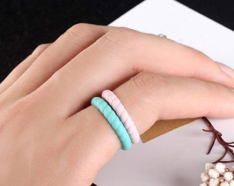 Size:5-10) 10Pcs/Set Silicone Rubber Unisex Wedding Rings Band Braid Stackable Size:5-10) 10Pcs/Set Silicone Rubber Unisex Wedding Rings Band Braid Stackable