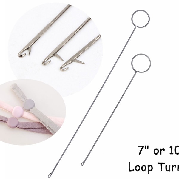 Metal Loop Turner, 7'' Or 10‘’ Sewing Loop Turner Hook Needle,Tubes Straps For DIY Knitting Accessories Sewing Accessories