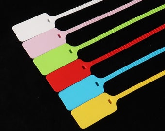 Custom Zip Tie Tag,Personalized Logo/Text Plastic Cable Tie Brand Tag,Colorful Blank Additional Hang Zip Tags For Fits Clothes Shoe Seals