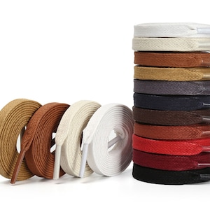 Waxed Shoe Laces,Cotton Sport Shoelaces,27/36/39/45/47/54/59/63 Inch Length Flat Colorful Replacement Shoelaces Strings For Shoe Accessory