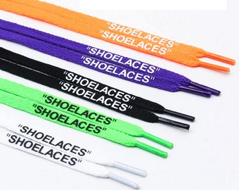 Flat "SHOELACES" Shoelaces,120cm Replacement Sport Shoelaces,Fashion Printed Sneaker Laces For The Ten