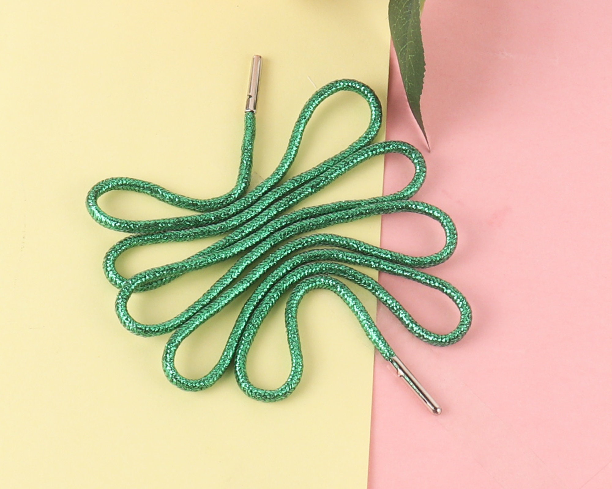 Springy Laces Glitter Rope Shoe Laces With Metal Ends,sparkle Shoe Strings Shinny ...