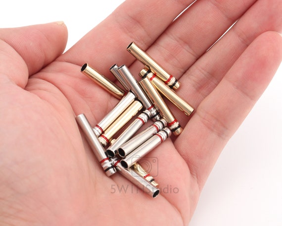 100 Pcs Shoelace Tip Aglet ends Bullet Metal Lock Clips replacement for  Shoe Lace Gold