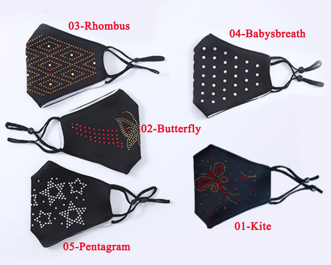Sparkly Face Masks3 Layer Washable and Reusable Rhinestone Etsy