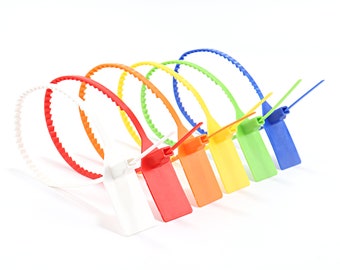 Additional Zip Tie Tag,Colorful Blank Plastic Cable Tie,Fits All Shoe Sizes (White,Red,Orange,Yellow,Green,Blue)