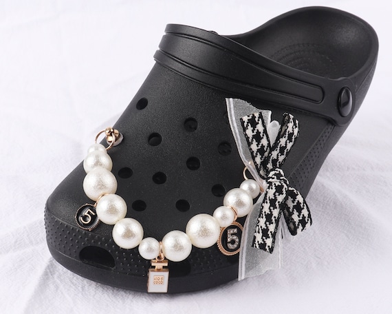 Luxury Phoenix DIY Croc Charms Designer Elegant Pearl Chain Shoes