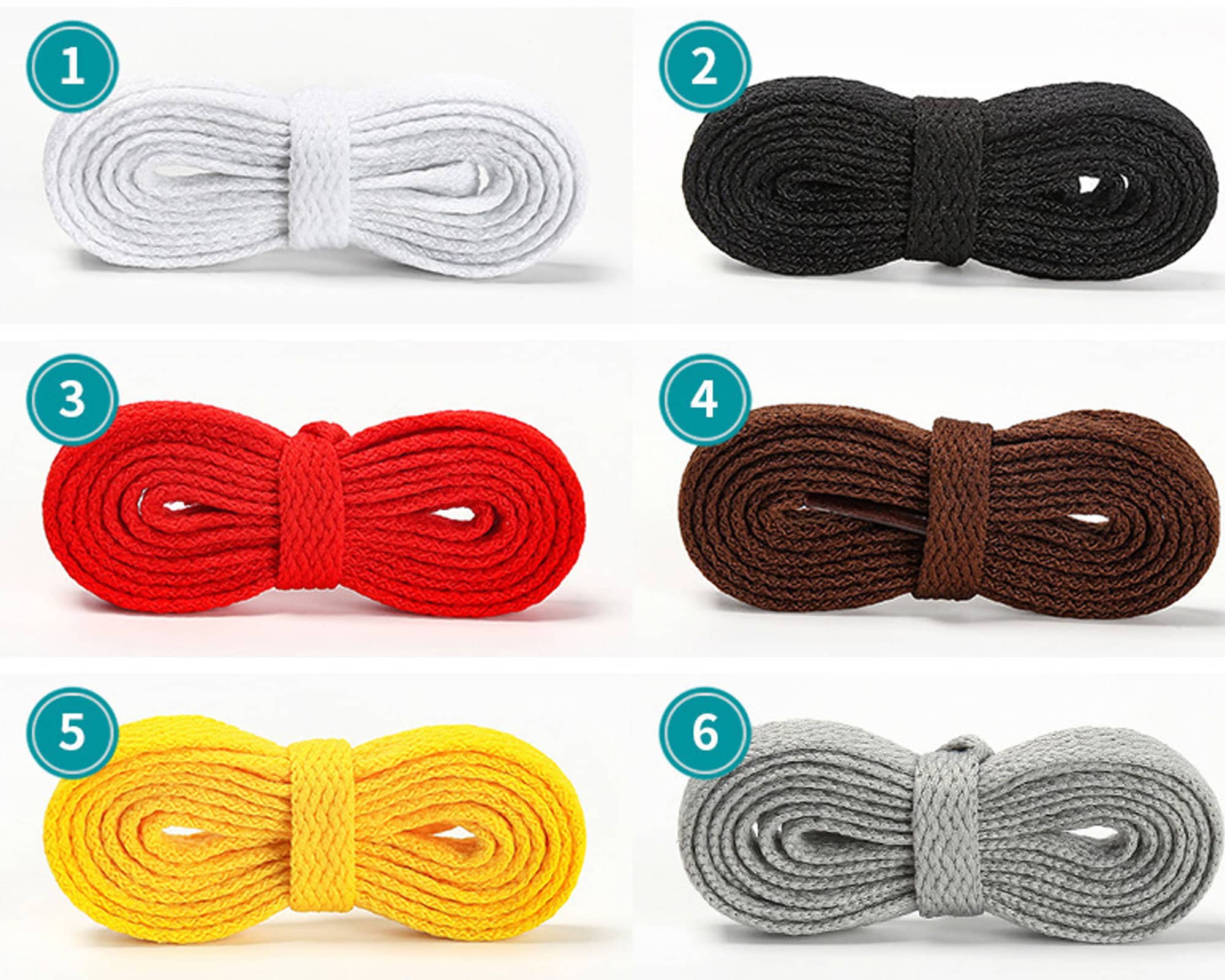 flat colored shoelaces