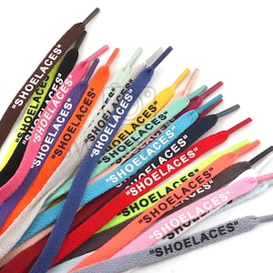 Cordones planos &quot;SHOELACES&quot;, cordones deportivos de repuesto de 120 cm, cordones con estampados de moda para zapatillas de deporte.