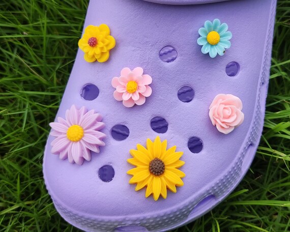 Flower Shoe Charms For Croc Bling Shoe Decor With Chains For Girls & Women  Kawaii Shoe Accessories Gift