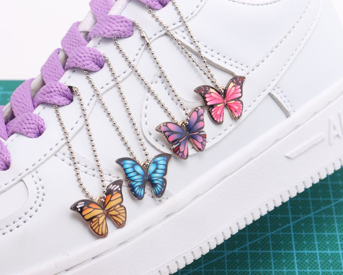 Butterfly Shoelaces Charmsmetal Colorful Lace Tagcute Etsy