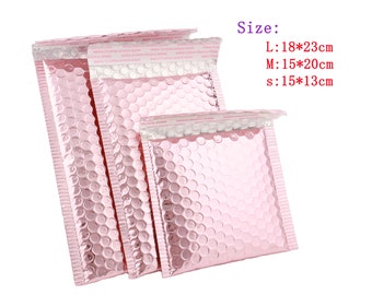 Padded Bubble Envelopes Bags,Rose Gold 7X9" Resealable Waterproof Shipping Bag,6X8" Mail Bags,6X5.5" Wrap Shipping Packing Supply Mailers