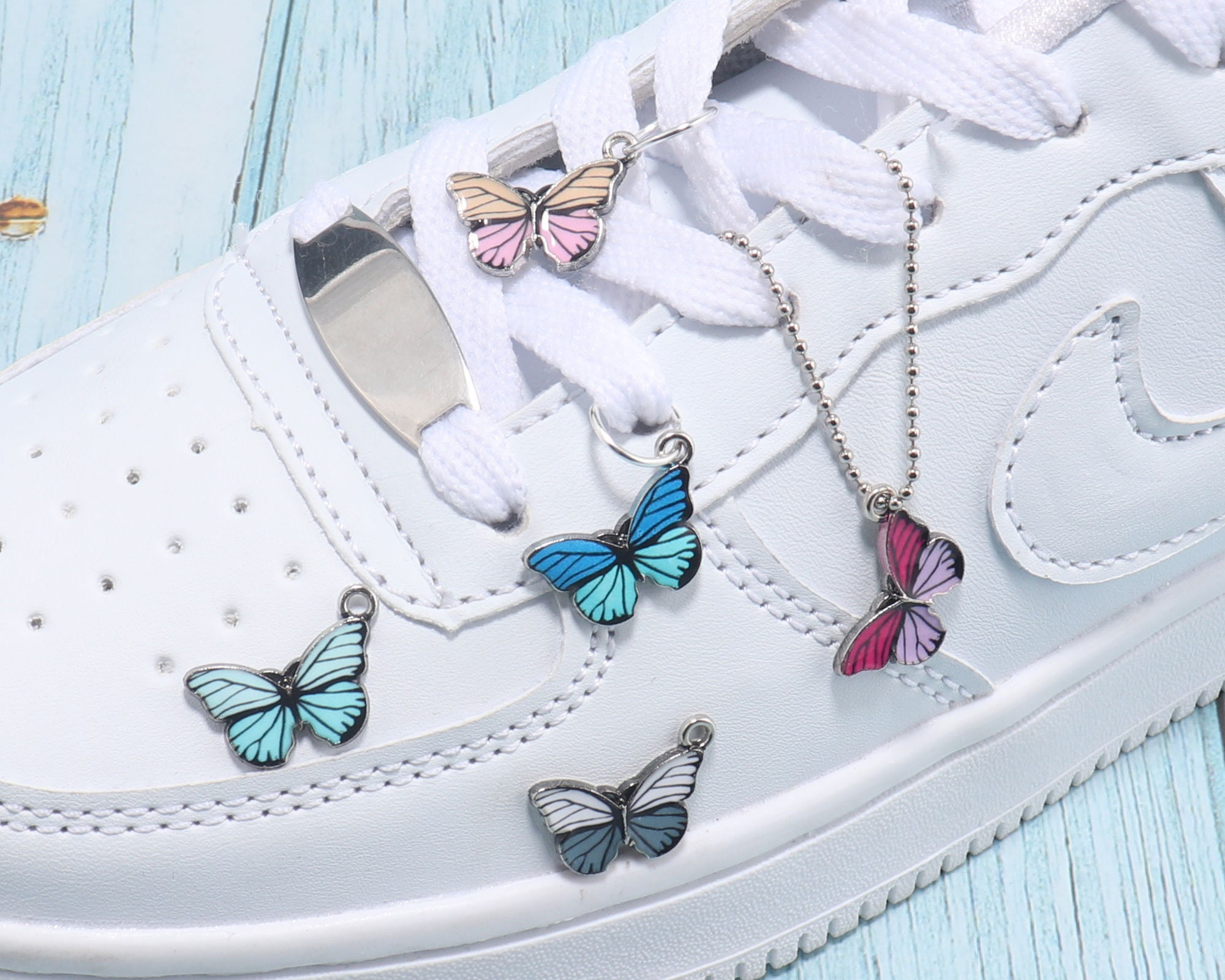 2PCS Butterfly Shoelaces Charmsmetal Shoelace Tagcute Etsy UK