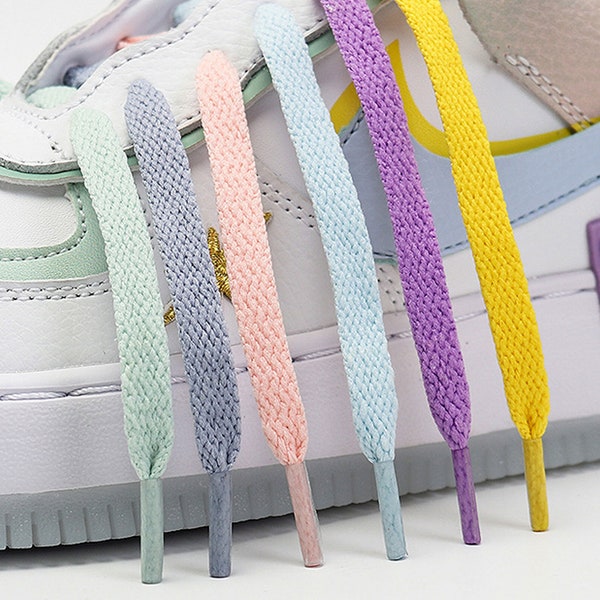 Lacets plats AF1, lacets de chaussures de sport de remplacement Air Force One de haute qualité, lacets de baskets de mode, lacets de chaussures colorés pastel pour toutes les chaussures