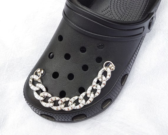 Chains For Crocs Shoe Decoration Silver Bling Metal Chain Charms