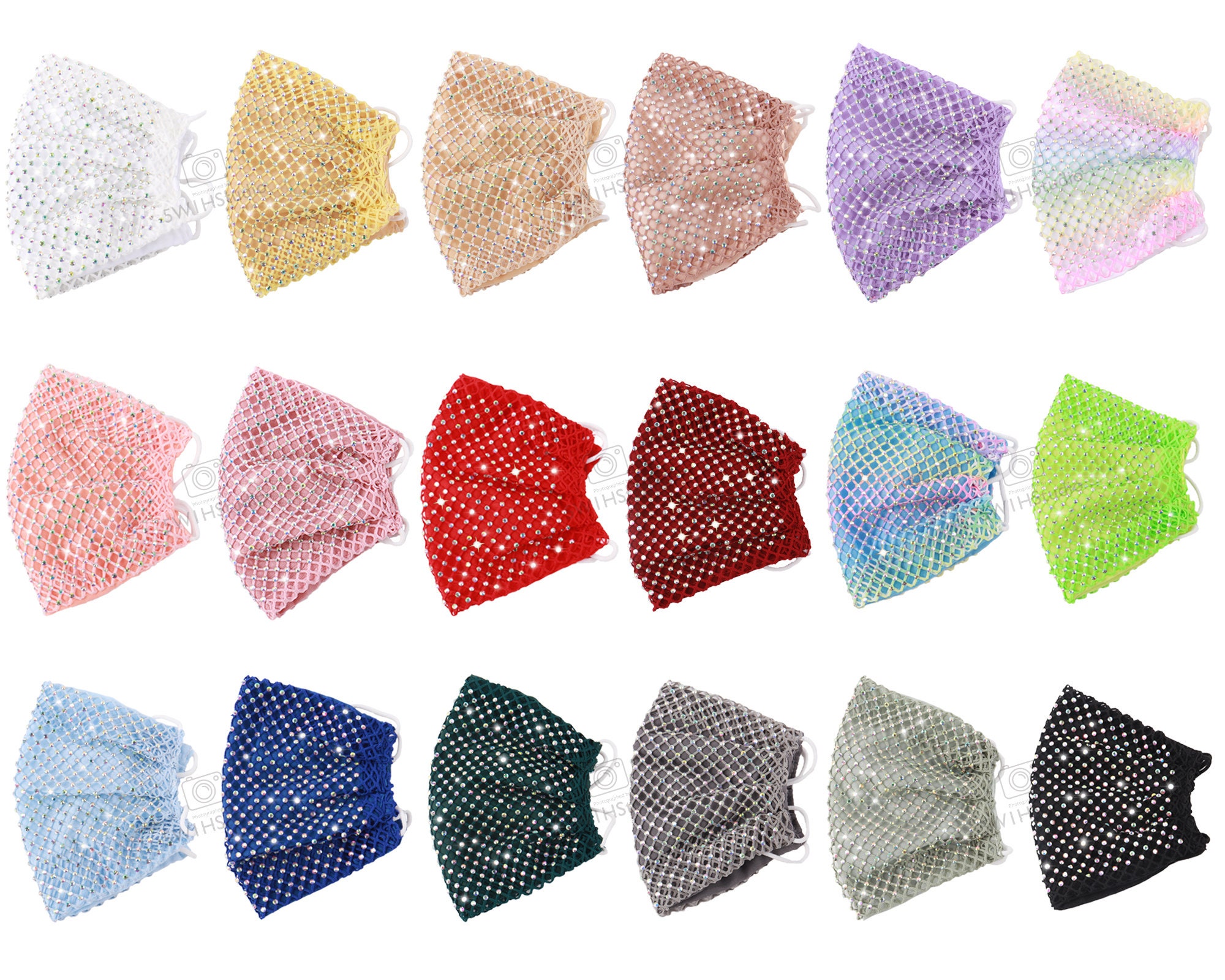 Rhinestone Face Mask Etsy