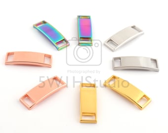 Personalized Name Shoe Buckles,Rose Gold/Silver/Rainbow Custom Shoelaces Tags,Blank Metal Running Lace Locks For Shoe Accessories in Pair
