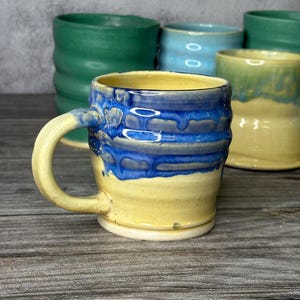 Ceramic Cappuccino Cup, Stoneware Cappuccino Cup Set, Handmade Coffee Cup, 8-10 oz Cappuccino Mug, Housewarming Gifts