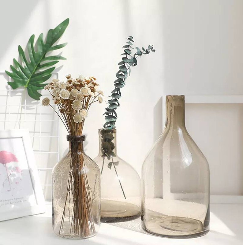 Пузырьковое стекло Стеклянная ваза для цветов Стеклянная 5 — изображение