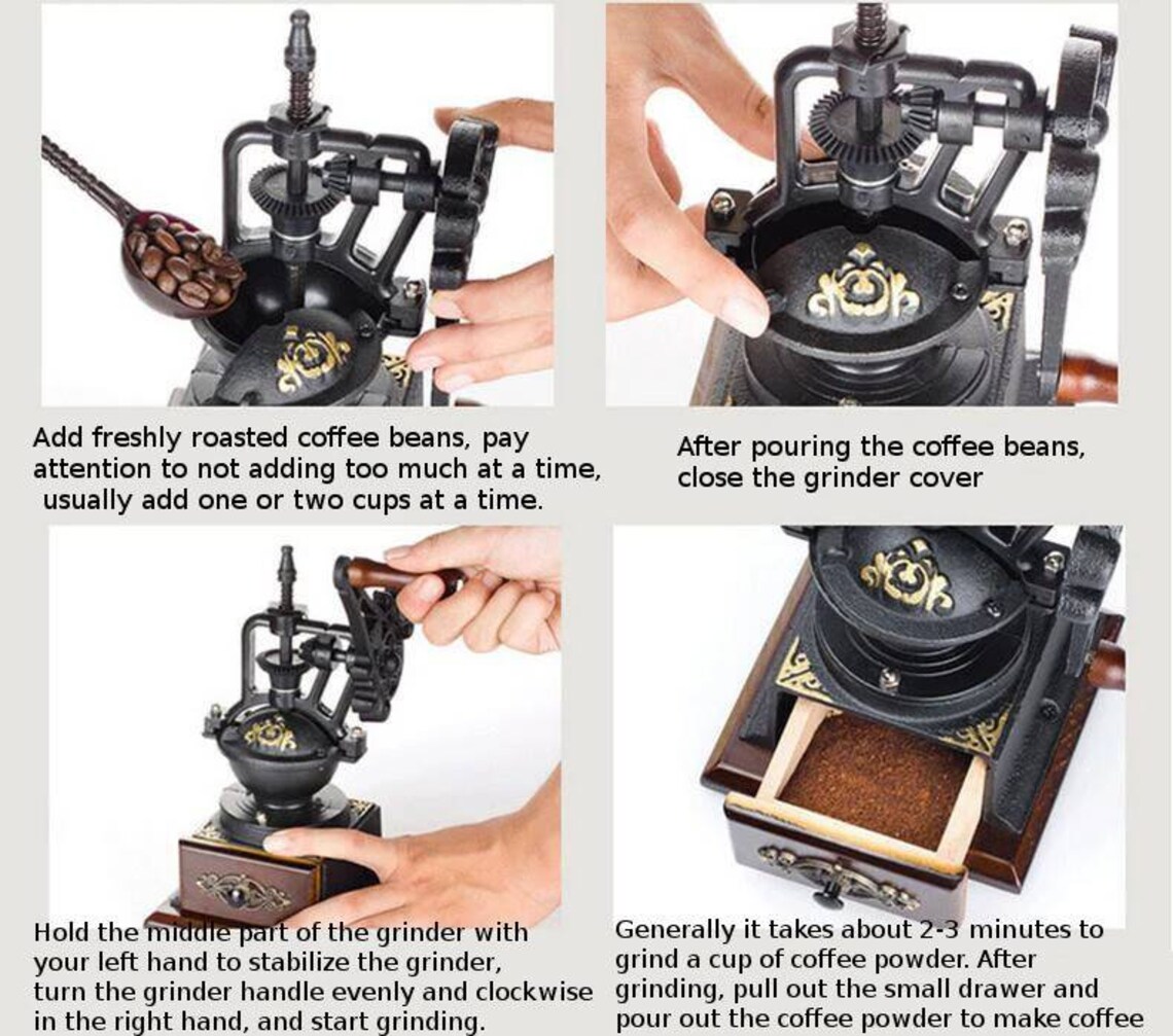 Coffee grinder manual Peugeot antique decor rubber wood wooden Etsy