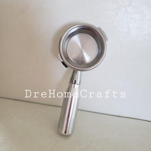 Portafiltro sin fondo personalizado compatible con Gaggia, Breville, DeLonghi, E61, Casabrews, 51 mm, 54 mm, 58 mm, latón chapado