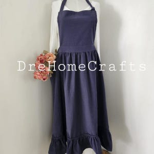 vintage style aprons for women with pockets fancy , loose fit apron , kitchen apron with pocket , apron dress , adjustable , cooking gifts