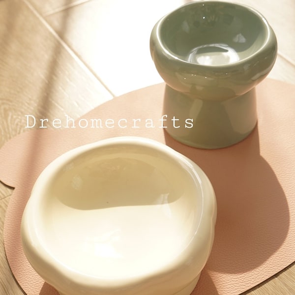 Comederos elevados de cerámica para gatitos y gatos, comederos bonitos para gatos, comederos elevados para gatos, comederos de cerámica para perros y gatos.