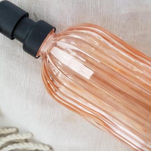 handblown Colorful large hand soap dispenser , hand soap glass bottles , reusable , lotion , kitchen , bathroom , decorative , orange