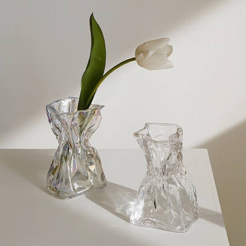 Size : M Vase Nordic Style Frosted Clear Glass Living Room Decoration Decorative Size : M Vase Nordic Style Frosted Clear Glass Living Room Decoration Decorative