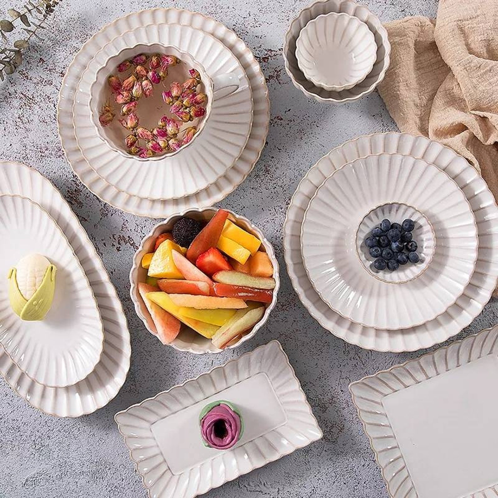 Ceramic plate set ceramic plate bowls coffee cup and plate Etsy