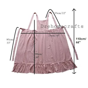 aprons for women with pocket , pinafore aprons for women retro , green , medieval, kitchen dress , apron dress , ruffles , her gift, pink image 10