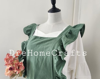 Delantales para mujer con volantes / Delantales bonitos para mujer con bolsillos florales / Vestido tipo pechera / Los mejores regalos de repostería para ella / Regalos de cocina