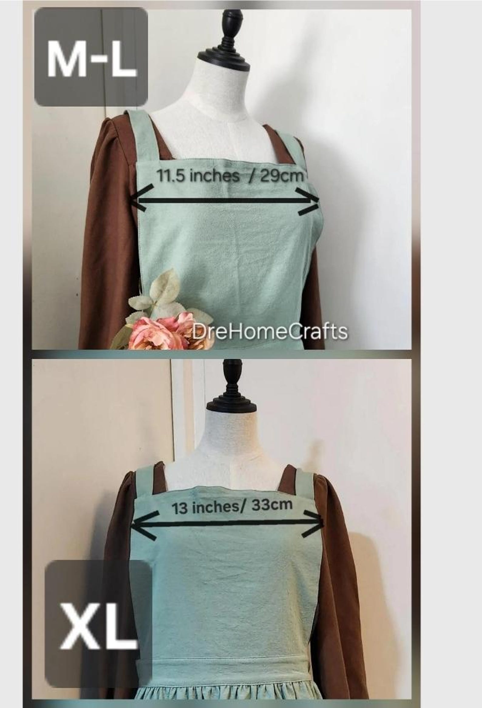 Pink Retro Linen Cotton Apron Dress, Women's Pinafore With Pockets - Etsy