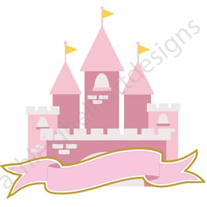 Plantilla de silueta digital para Cricut con diseño de castillo de princesa en 3D con capas SVG DXF para decoración de tartas