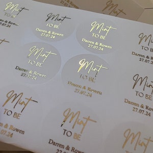 Mint to be Foiled-stickers, ideeën voor bruiloftsbedankjes, cadeaus voor bruiloftsgasten