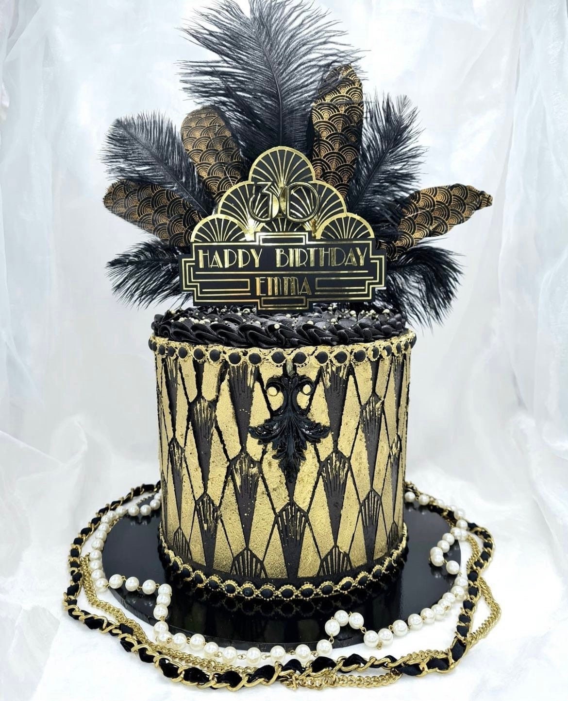 Katie Doodle 1920s Great Gatsby Roaring 20s Party Decorations Supplies Decor Centerpiece | Includes Back in 1920 Sign [unframed], Black and Gold