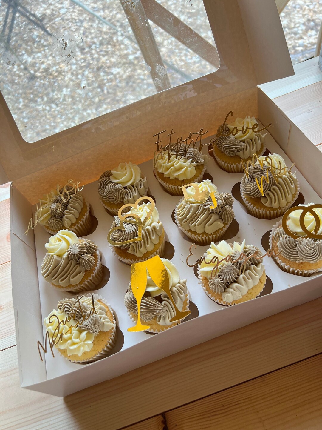 Engagement Cupcake Toppers Wedding Cupcake Toppers Engaged Etsy