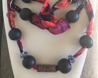 fabric necklace extra long