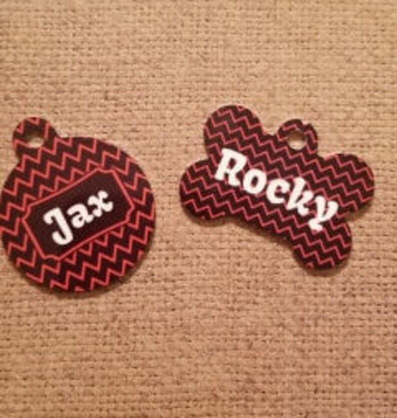 Red Chevron Pet Tag