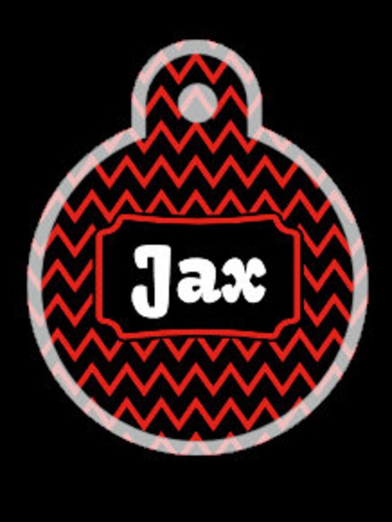 Red Chevron Pet Tag