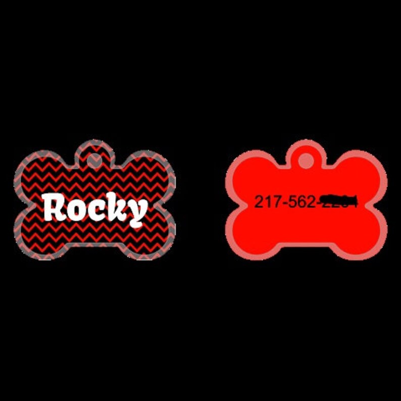 Red Chevron Pet Tag